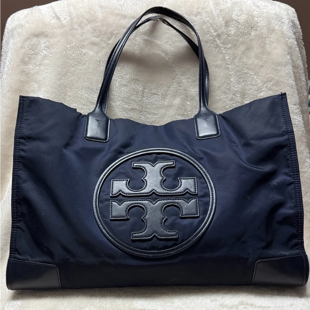Tory Burch Navy Blue Tote - Picture 2 of 16
